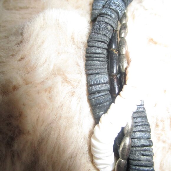 Mother of Pearl and Braided Puka Shell Necklace - Picture 5 of 5